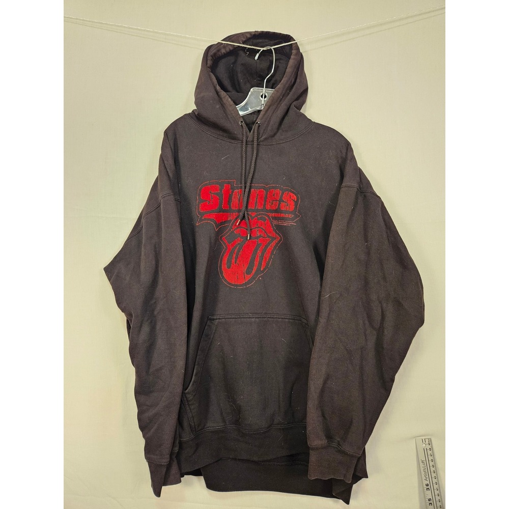 Anthill Rockware Rolling Stones Hoodie Black Graphic Band Sweatshirt Mens XL
